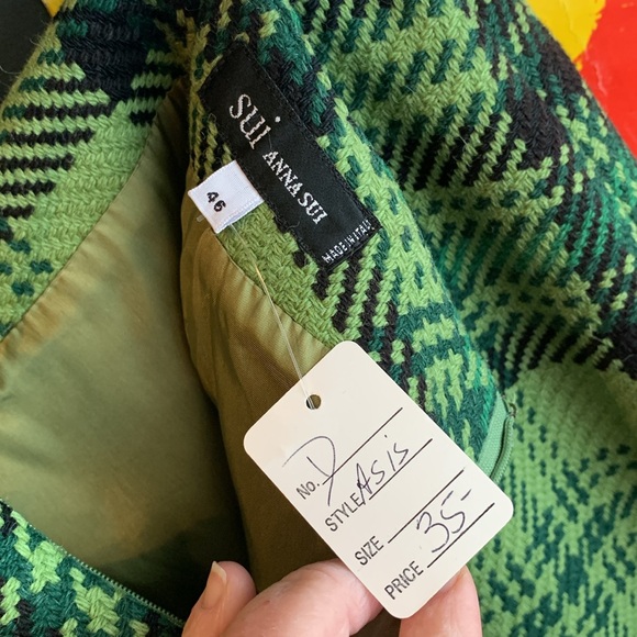 Vintage Plaid Green Skirt - Picture 3 of 5